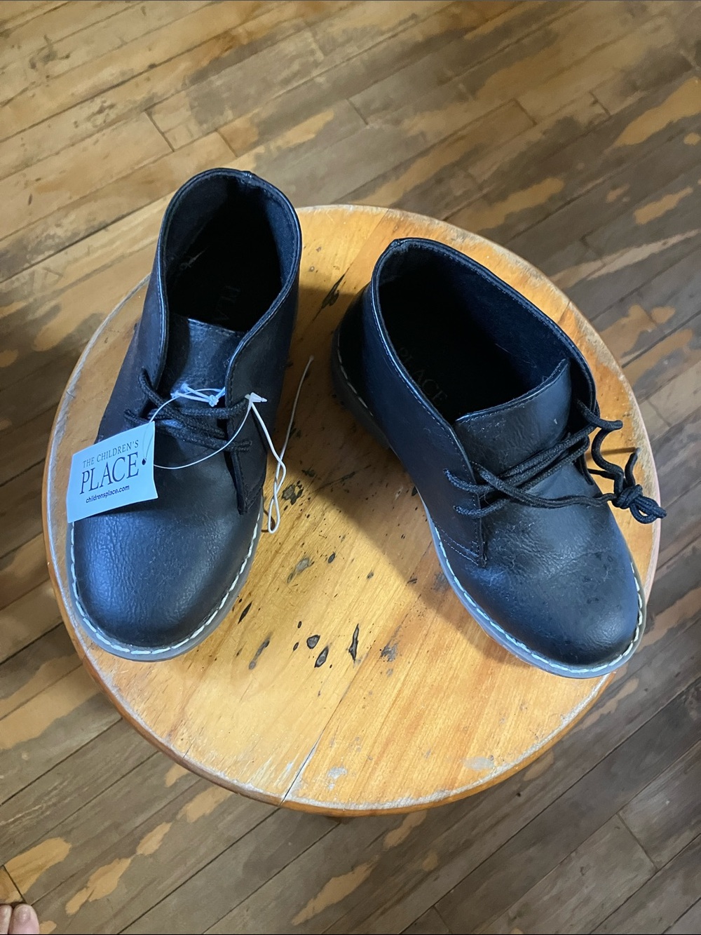NWT The Children’s Place Black Kids Lace-Up Dress Shoes NoN MarkiNg Soles size13
